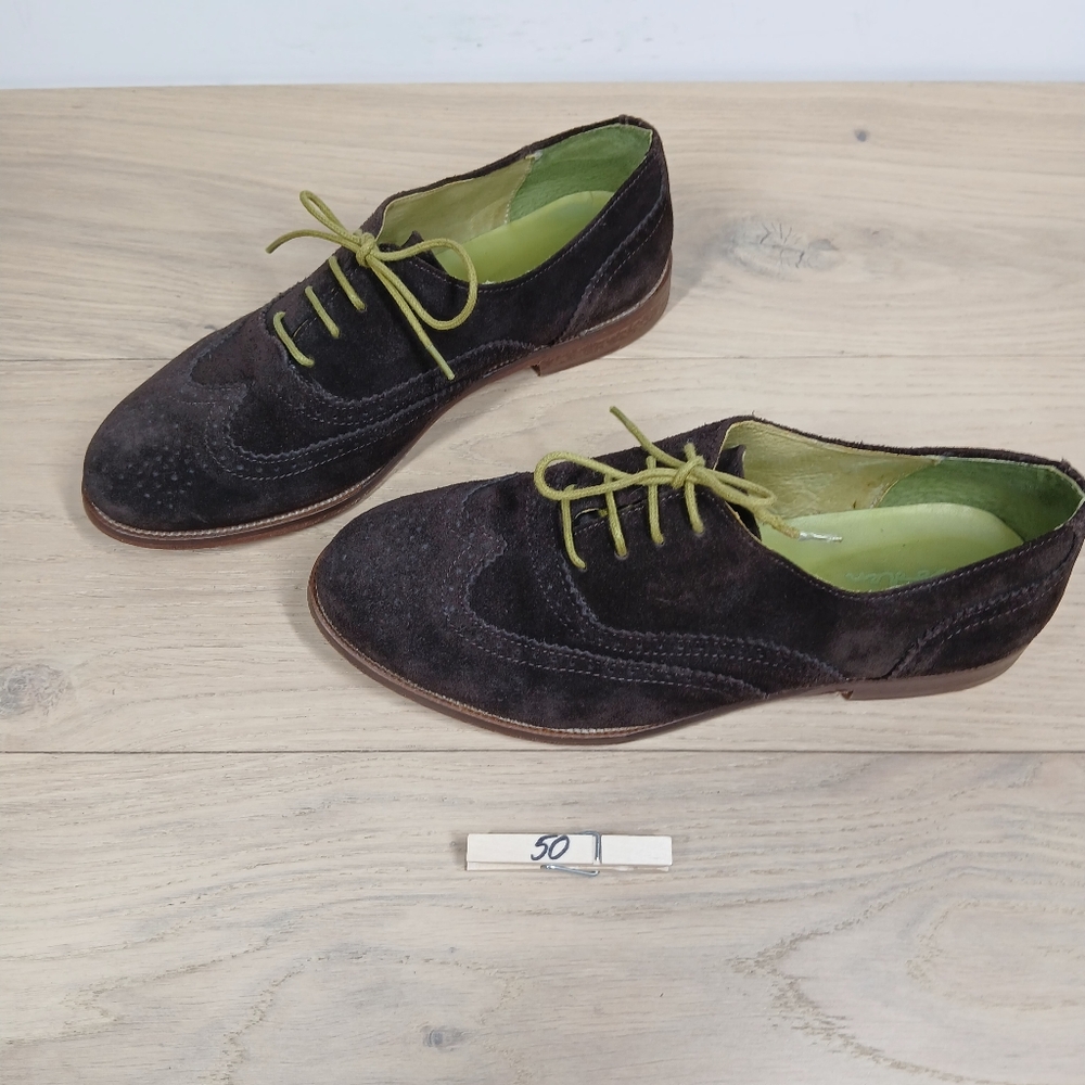 Boden Oxford Brogue Men's 8.5 Lace Up Shoes Brown Leather Suede Lace Up - Picture 14 of 14